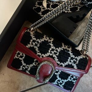 Gucci Tweed Boots / Bag